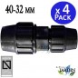 Pack 4 Manguito Reducido Polietileno 40 a 32 mm Aenor | Enlace reducido 40 a 32 mm para Tuberia Agricola y Tuberia Alimentaria Pack 4 Manguito Reducido Polietileno 40 a 32 mm Aenor | Enlace reducido 40 a 32 mm para Tuberia Agricola y Tuberia Alimentaria