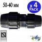 Pack 4 Manguito Reducido Polietileno 50 a 40 mm Aenor | Enlace reducido 50 a 40 mm para Tuberia Agricola y Tuberia Alimentaria Pack 4 Manguito Reducido Polietileno 50 a 40 mm Aenor | Enlace reducido 50 a 40 mm para Tuberia Agricola y Tuberia Alimentaria