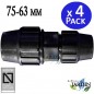 Pack 4 Manguito Reducido Polietileno 75 a 63 mm Aenor | Enlace reducido 75 a 63 mm para Tuberia Agricola y Tuberia Alimentaria Pack 4 Manguito Reducido Polietileno 75 a 63 mm Aenor | Enlace reducido 75 a 63 mm para Tuberia Agricola y Tuberia Alimentaria