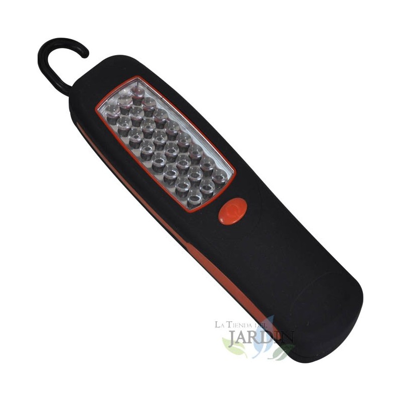 Luz de trabalho de 24 LEDs com ímã e suporte, luz magnética e portátil para oficina