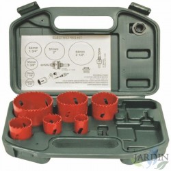 Kit Bimétallique, Ensemble de 7 Scies Cloches au Cobalt Avec Mandrins pour Métal, Bois, Cloison Sèche, 22-29-35-49-51-64 mm