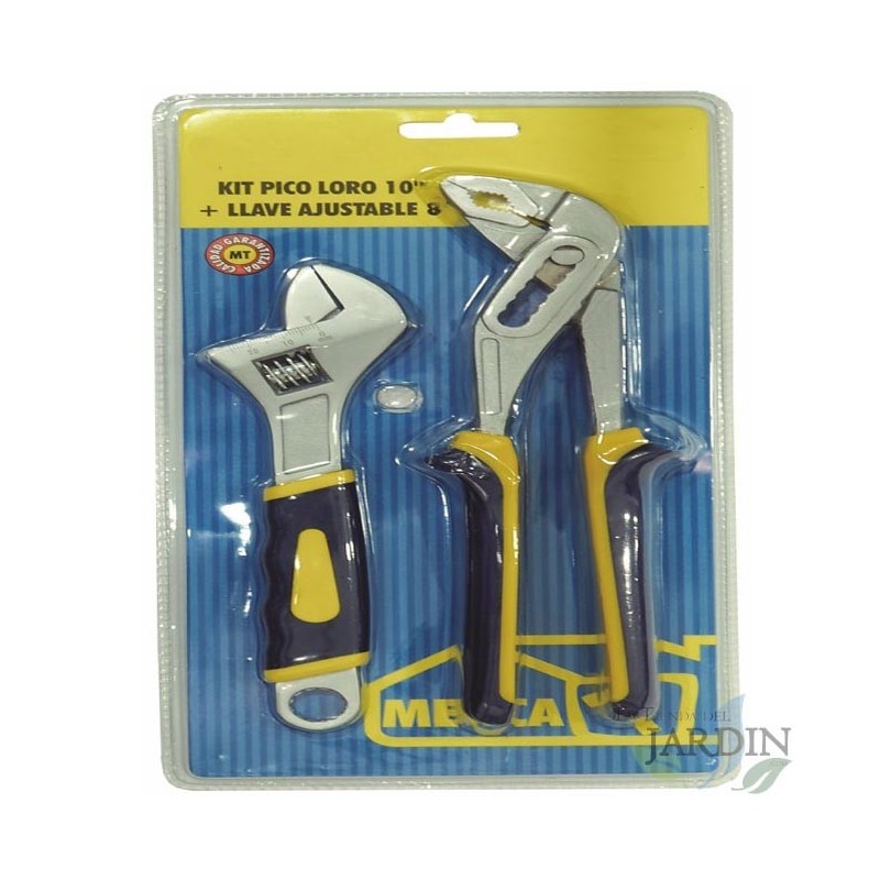 Parrot beak pliers and adjustable wrench kit