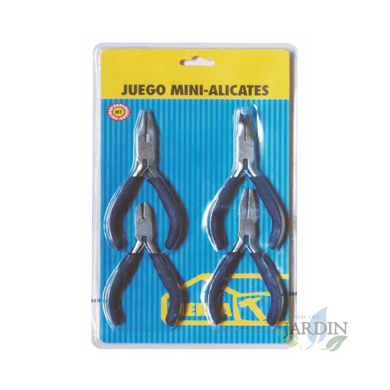 Jeu de Mini Pinces en Acier au Carbone avec Poignée Bi-matière et Sac de Rangement 4 Pièces Jeu de Mini Pinces en Acier au Carbone avec Poignée Bi-matière et Sac de Rangement 4 Pièces