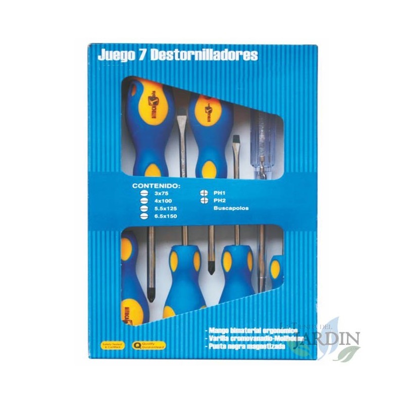 Kit di 7 cacciaviti a taglio e a stella