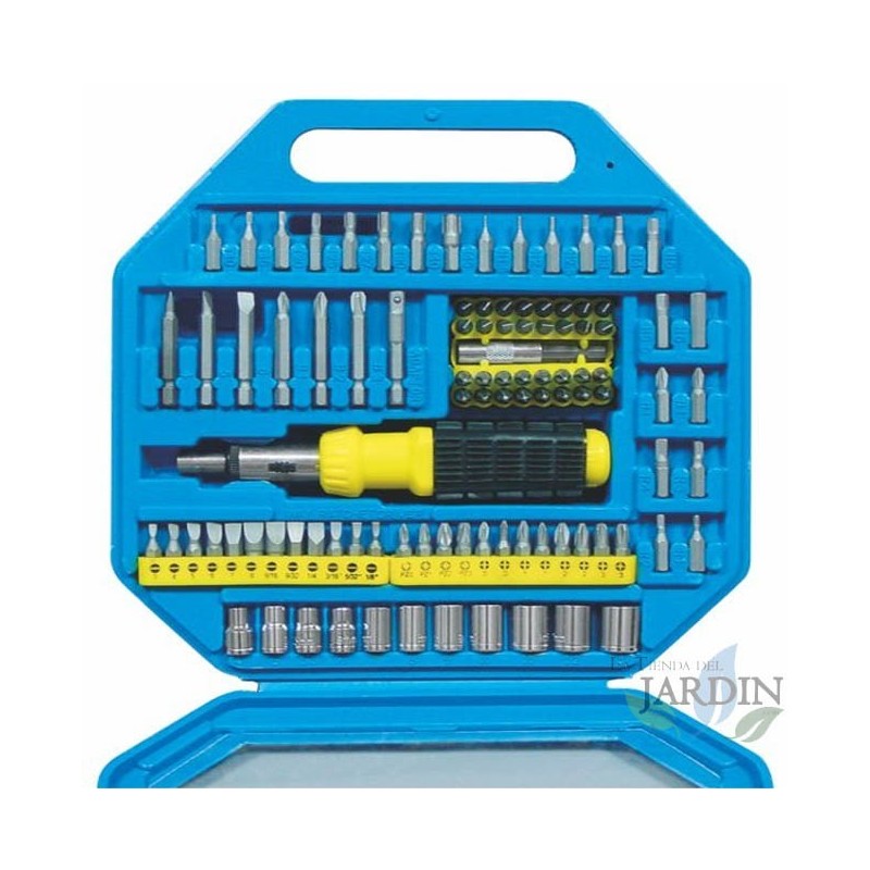 Screwdriver with 101 bits and sockets