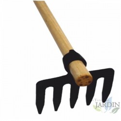 5-prong rake with wooden handle 90 cm