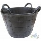 Panier en caoutchouc à 4 anses, 40 litres. Ouverture 49 cm, base 32 cm, hauteur 36 cm, tige large