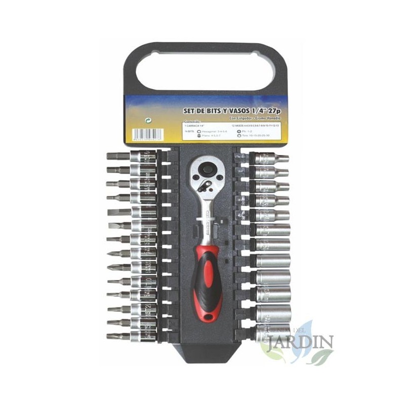 Bits and sockets case 27 pieces