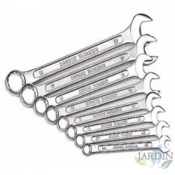 Set of 8 combination, fixed and star wrenches