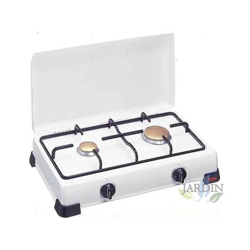 Fogão a gás de 2 bocas, queimador ajustável, fogão portátil, ideal para camping e atividades ao ar livre Fogão a gás de 2 bocas, queimador ajustável, fogão portátil, ideal para camping e atividades ao ar livre