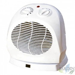 Chauffage soufflant compact 2000 W, chaleur instantanée, mode ventilateur, blanc