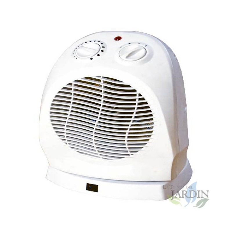 Chauffage soufflant compact 2000 W, chaleur instantanée, mode ventilateur, blanc