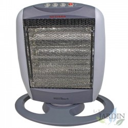 Radiateur Halogène Oscillant 1200W, Basse Consommation, Silencieux, Panneau de Commande et Poignée de Transport