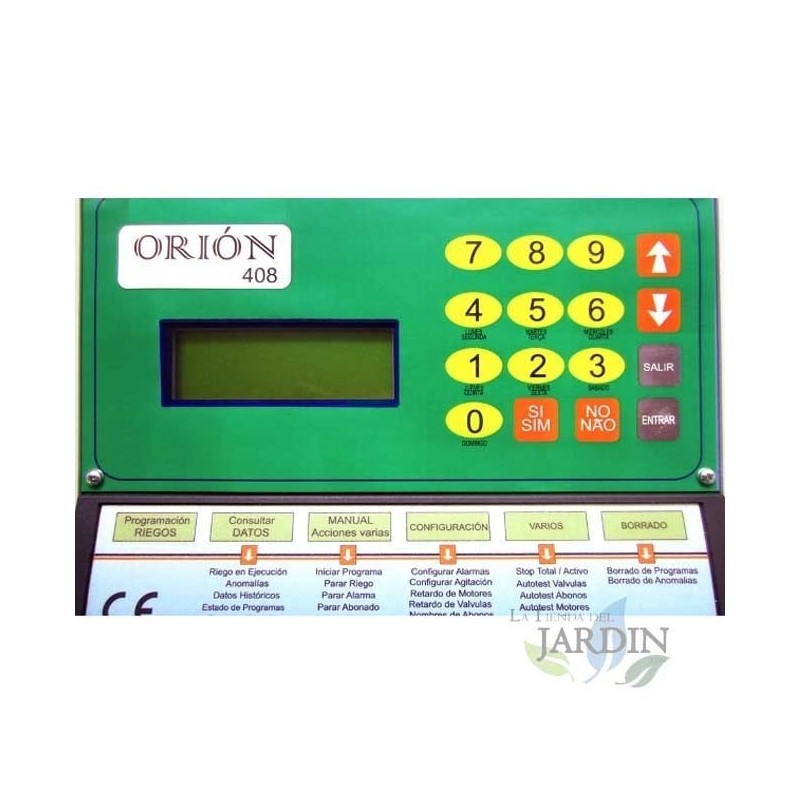 Programador fertirrigación riego agricola 220VAC, salida 24V, 8 estaciones