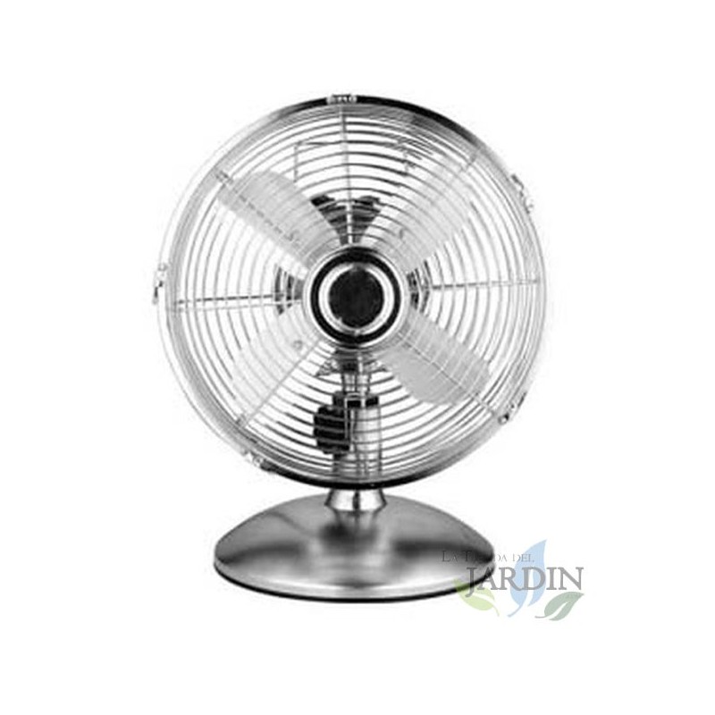 Ventilador de mesa prateado 40W 30cm - Ventilador compacto e elegante para escritórios Ventilador de mesa prateado 40W 30cm - Ventilador compacto e elegante para escritórios