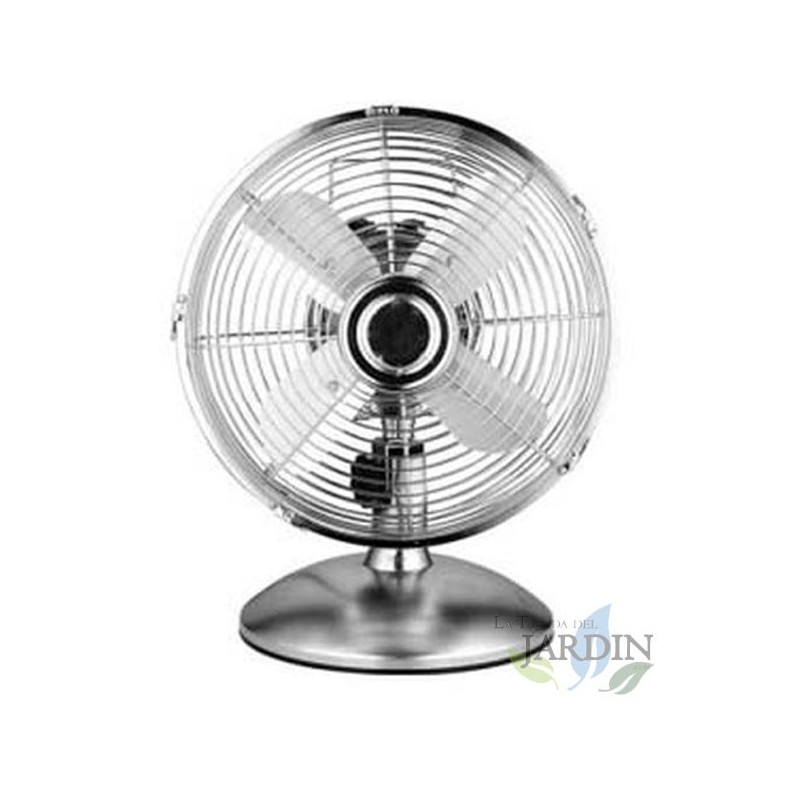 Ventilateur de Bureau, Ventilateur de table silencieux 30 cm, 230V, Métal, Argent