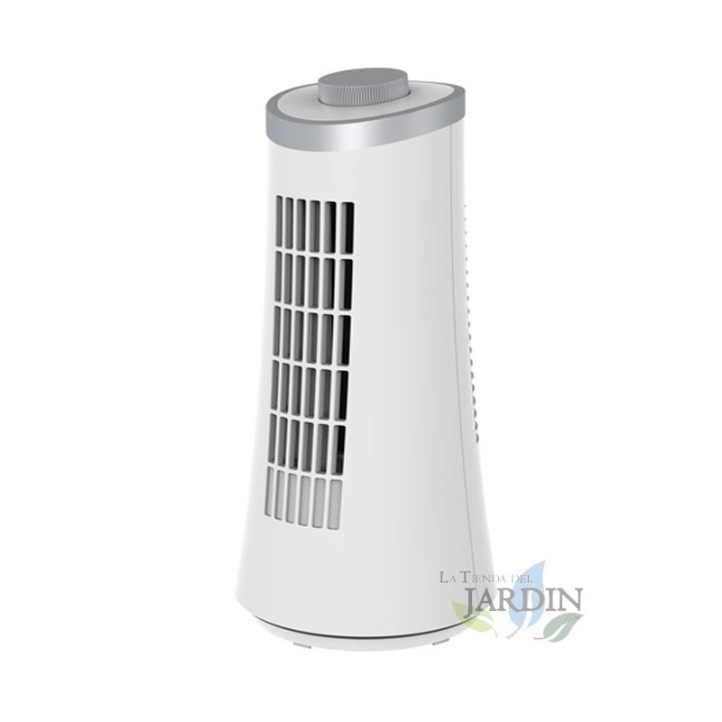 Ventilateur de table, ventilateur colonne 15W, silencieux fonction d'oscillation automatiquente, 25 cm blanc