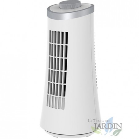 Ventilateur de table, ventilateur colonne 15W, silencieux fonction d'oscillation automatiquente, 25 cm blanc