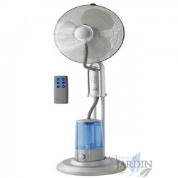 Ventilateur brumisateur avec télécommande, 3 vitesses 100W, pales de 40 cm, 4 litres, recommandé pour les terrasses