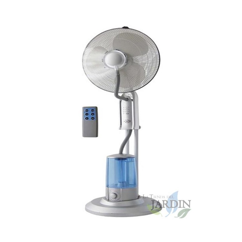 Ventilateur brumisateur avec télécommande, 3 vitesses 100W, pales de 40 cm, 4 litres, recommandé pour les terrasses