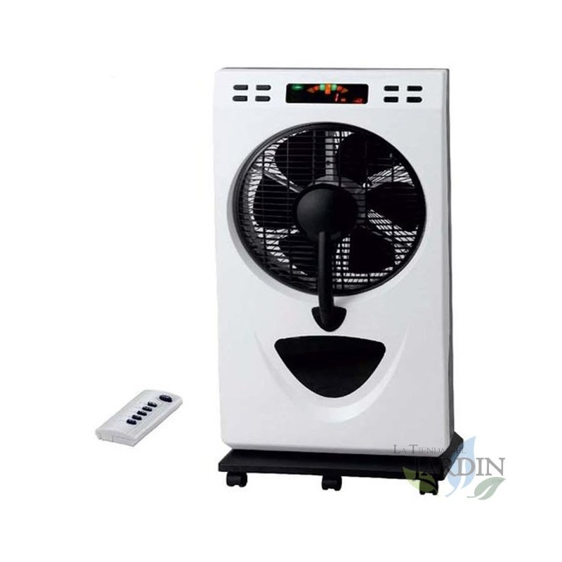 Ventilateur brumisateur sur roulettes, télécommande, 3 vitesses 90W, pales de 30 cm, recommandé pour les terrasses