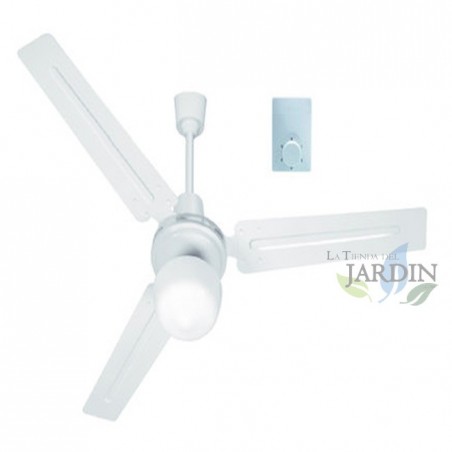 Ventilateur de plafond avec lumière 120 cm 60W, Programmable, Silencieux, télecommande avec cable