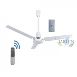  Ventilatore da soffitto senza luce 90 cm 60W, telecomando
