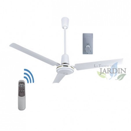  Ventilatore da soffitto senza luce 90 cm 60W, telecomando