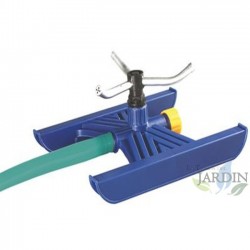 Circular aluminum garden sprinkler, radius 7.5 m, includes base