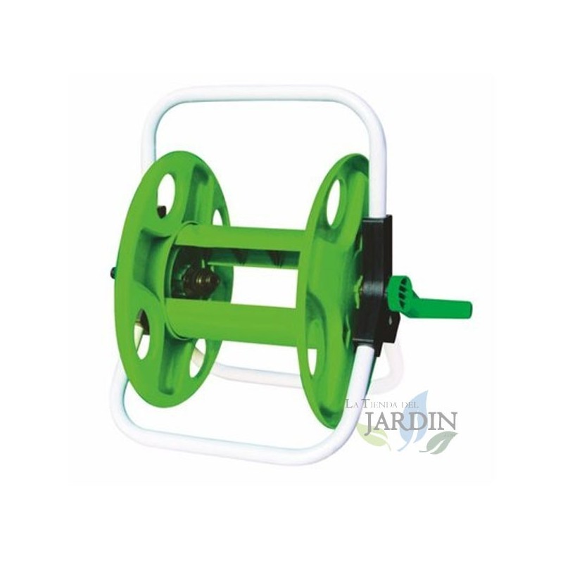 Avvolgitubo per irrigazione. Consente di avvolgere fino a 45 m di tubo da 1/2".