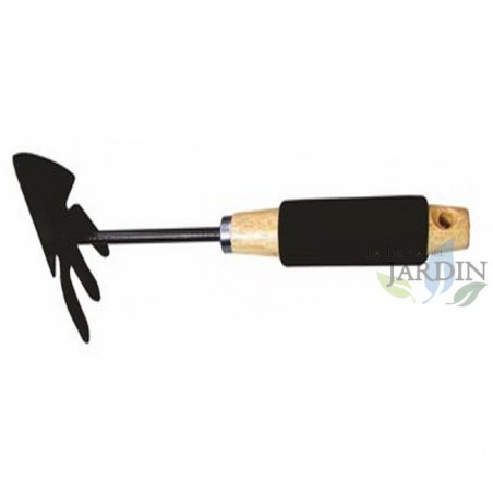 Mixed garden hoe, wooden handle