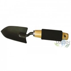 Narrow garden transplanter, wooden handle