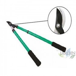 Two-handed telescopic pruning shears, with hanger