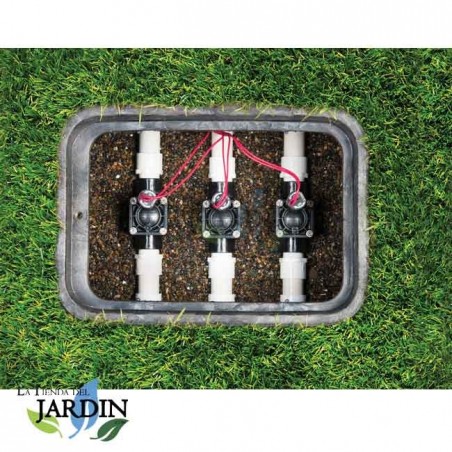 Válvula solenoide de irrigação Hunter PGV-101-MM 24 V 1", macho, com regulador de vazão. Funciona com temporizadores elétricos.