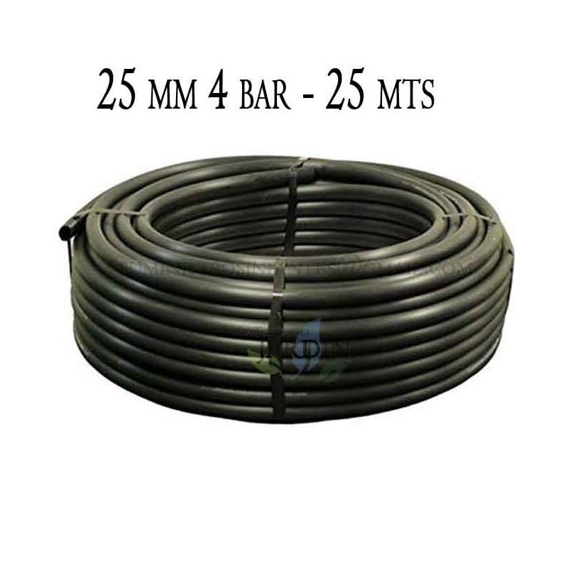 Tubo in polietilene agricolo 25mm 4 bar 25mt nero