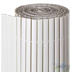 Doppelseitige Sichtschutzhürde 1 x 3 m, weißes PVC, sorgt für einen modernen, eleganten und anderen Look in Ihrem Garten oder au