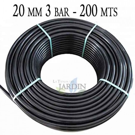 Landwirtschaftliches Polyethylenrohr 20 mm 3 bar 200 m schwarz