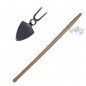 Zappa larga e forca da giardino con manico 90 cm, Attrezzo manuale per terra Zappa larga e forca da giardino con manico 90 cm, Attrezzo manuale per terra