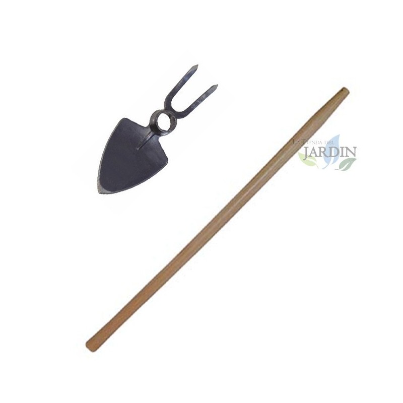 Wide hoe and garden fork with handle 90 cm