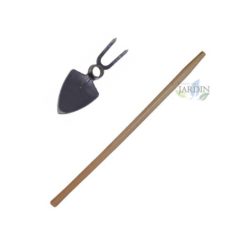 Houe large et fourche de jardin avec manche 120 cm, Outil à main pour la terre