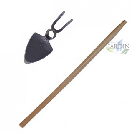 Breite Hacke und Gartengabel mit Stiel 120 cm