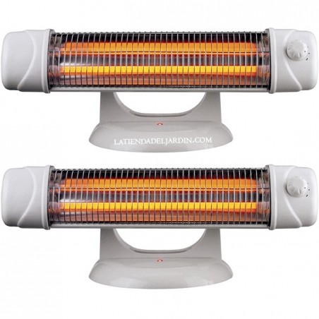 Lot de 2 Radiateur chauffage salle de bain infrarouge avec pied 600W-1200W