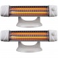 Pack 2 Radiadores Infrarrojos de Baño con Pie 600W-1200W, Cabezal Ajustable, Blanco Pack 2 Radiadores Infrarrojos de Baño con Pie 600W-1200W, Cabezal Ajustable, Blanco