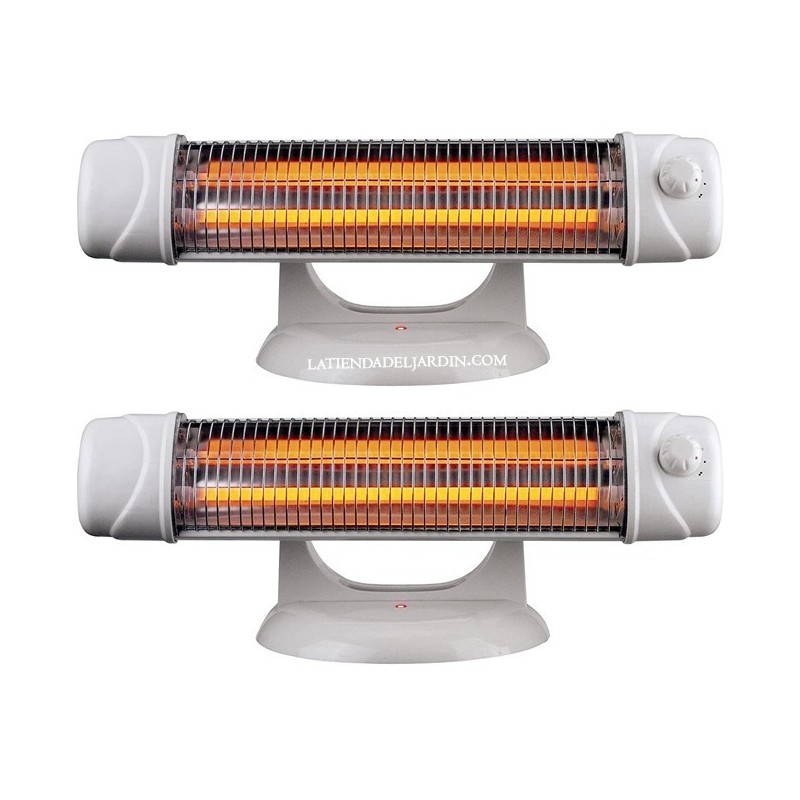 Confezione da 2 radiatori a infrarossi per bagno con supporto 600W-1200W