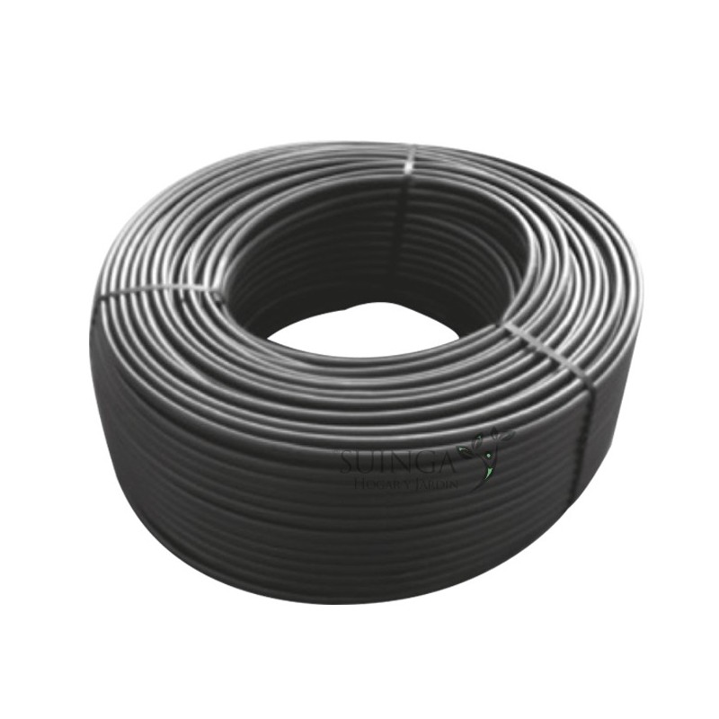 Tuyau flexible d'arrosage 6x8 mm. Conducteur PVC souples noir, 200m, recommandé pour l'arrosage goutte à goutte, Suinga