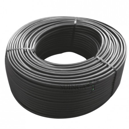 Tuyau flexible d'arrosage 6x8 mm. Conducteur PVC souples noir, 200m, recommandé pour l'arrosage goutte à goutte, Suinga