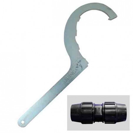 Llave Acero de apriete 63mm, 75mm y 90mm y 110mm para Fitting de Polietileno y Latón