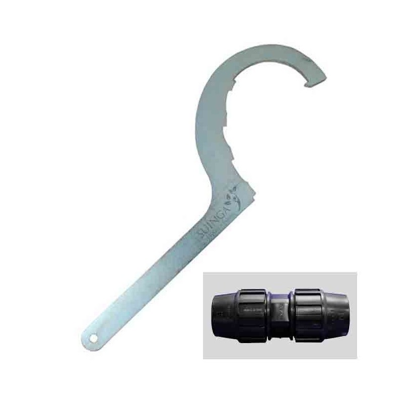 Steel wrench tightening 63mm, 75mm, 90mm, 110mm for Polyethylene and Brass