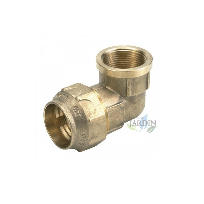 Brass female elbow for polyethylene pipe, size of your choice