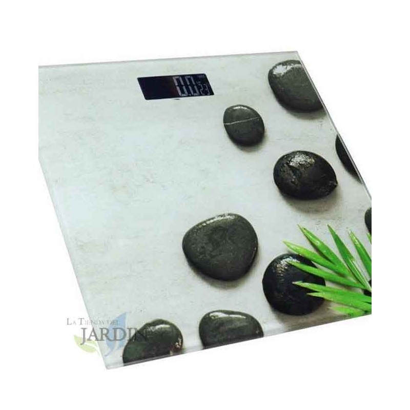 Balança digital de banheiro de precisão, 180 kg, modelo Piedras, vidro temperado, acendimento automático